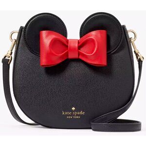 S Kate Spade Disney Minnie Mouse 3D Crossbody Bag KG588 Black Purse NWT Red Bow